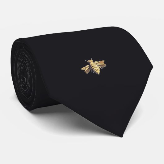 Bee – Biene – black – schwarz Krawatte (Gerollt)