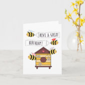 Bee Birthday Card - "Hive a Great Birthday!" Karte (Gelbe Blume)