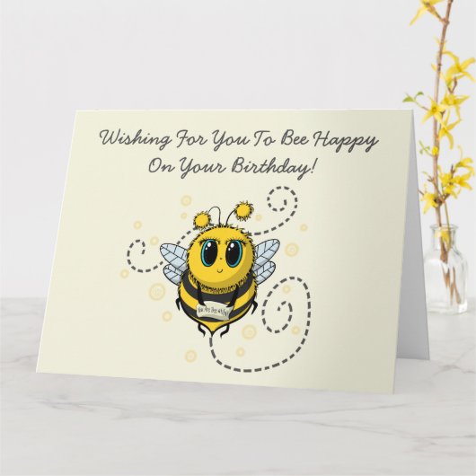 Bee Birthday Card Karte (Gelbe Blume)