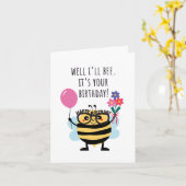Bee Birthday Card - "Well I'll Bee" Karte (Gelbe Blume)