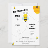 Bee Birthday Einladung (Vorderseite)