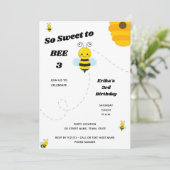 Bee Birthday Einladung (Stehend Vorderseite)