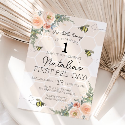 Bee Birthday Einladung