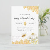 Bee Birthday Einladung (Stehend Vorderseite)