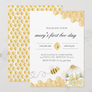 Bee Birthday Einladung
