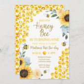 Bee Birthday Einladung erste Bee Day Einladung (Vorne/Hinten)