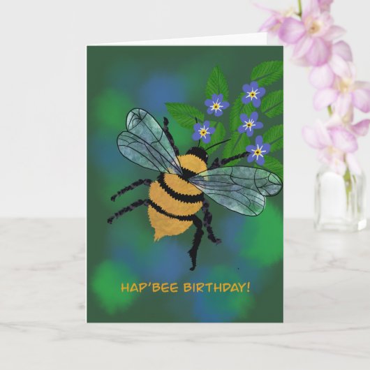 Bee Birthday Faltkarte Karte (Orchidee)
