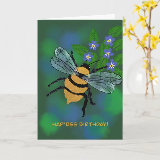 Bee Birthday Faltkarte Karte (Gelbe Blume)