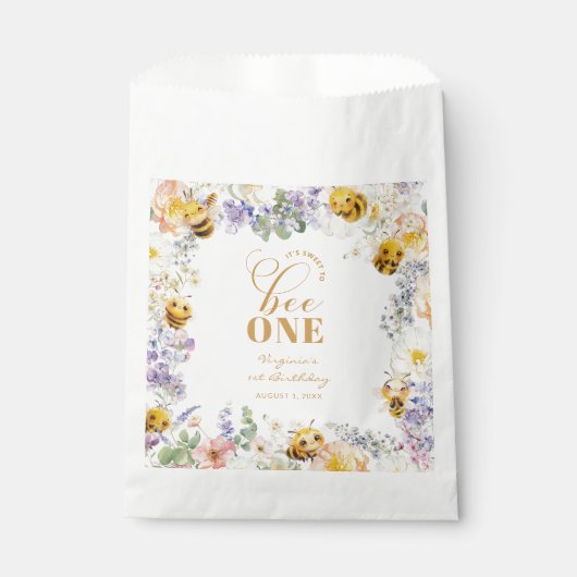 Bee Birthday Favor Bags Geschenktütchen (Vorderseite)