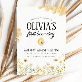 Bee Birthday First Bee Day Invitation Einladung