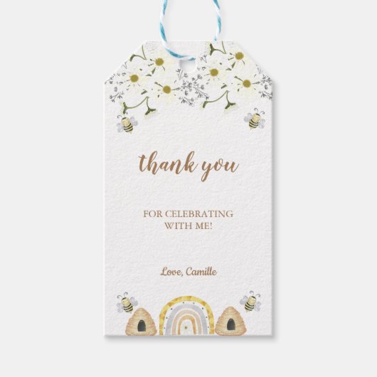 Bee Birthday Geschenkanhänger (Vorderseite)