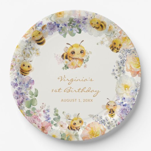 Bee Birthday Paper Tellers Pappteller (Vorderseite)