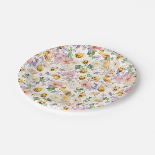 Bee Birthday Pappteller (Schrägansicht)