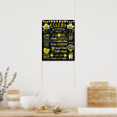 Bee Birthday Party Chalkboard Schild Plakat (Küche)