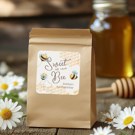 Bee Birthday Quadratischer Aufkleber