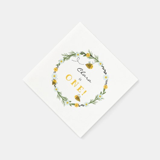 Bee Birthday Serviette (Ecke)