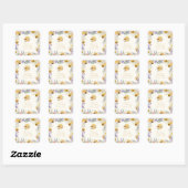 Bee Birthday Square Sticker (Blatt)
