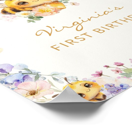 Bee Birthday Welcome Poster (Ecke)