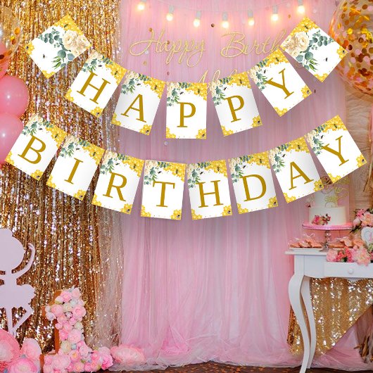 Bee Birthday Wimpelkette