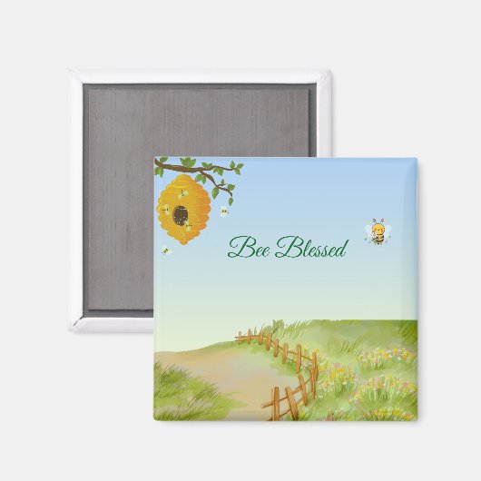 Bee Blessed Country Path Magnet (Vorderseite/Rückseite)