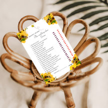 Bee & Blume Brie & Groom Brautparty Game Card