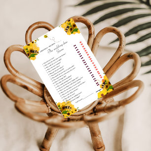 Bee & Blume Brie & Groom Brautparty Game Card Ankündigung