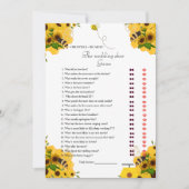 Bee & Blume Brie & Groom Brautparty Game Card Ankündigung (Vorderseite)