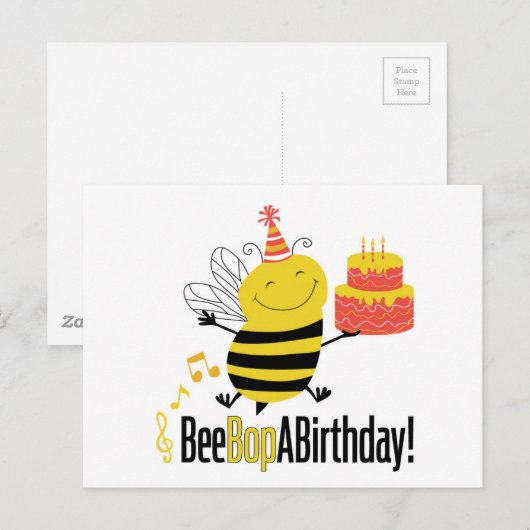 Bee Bop A Birthday Postkarte (Vorne/Hinten)