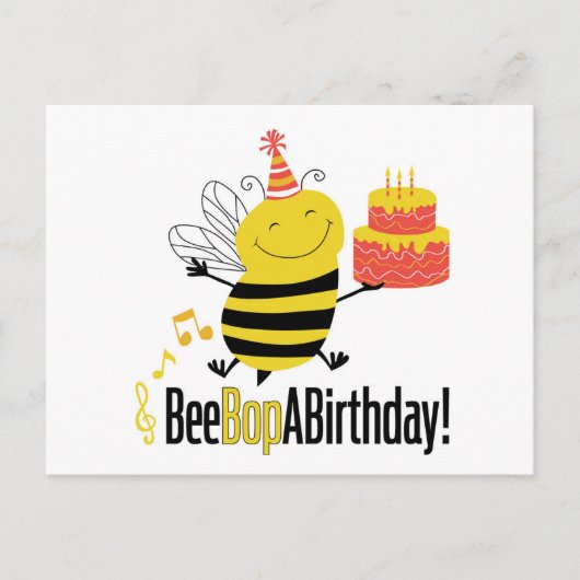Bee Bop A Birthday Postkarte (Vorderseite)