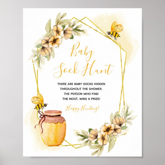 Bee Botanical Baby Sock Hunt Poster (Vorne)