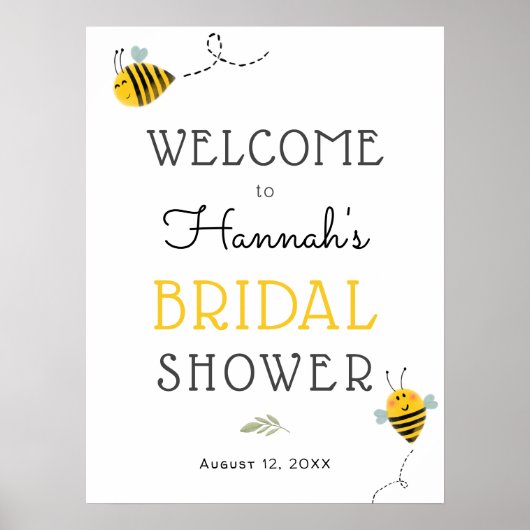 Bee Brautparty Begrüßungszeichen Poster (Vorne)