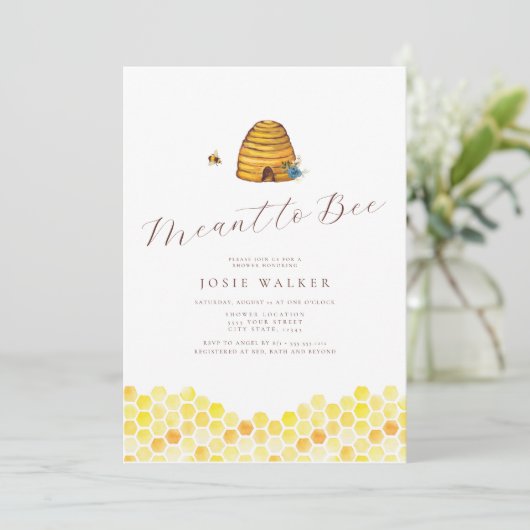 Bee Bridal Dusche Einladung (Stehend Vorderseite)