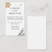 Bee Bridal Recipe Request Enclosure Card Begleitkarte (Vorne/Hinten)