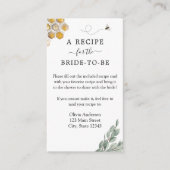 Bee Bridal Recipe Request Enclosure Card Begleitkarte (Vorderseite)