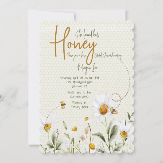 Bee Bridal Shower Einladung (Vorderseite)