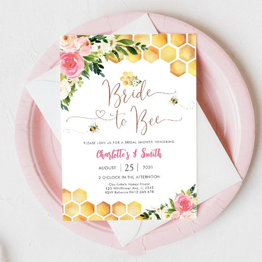 Bee Bridal Shower Invitation Einladung