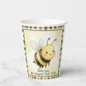 Bee Bug Boy Baby Shower Pappbecher (Rückseite)