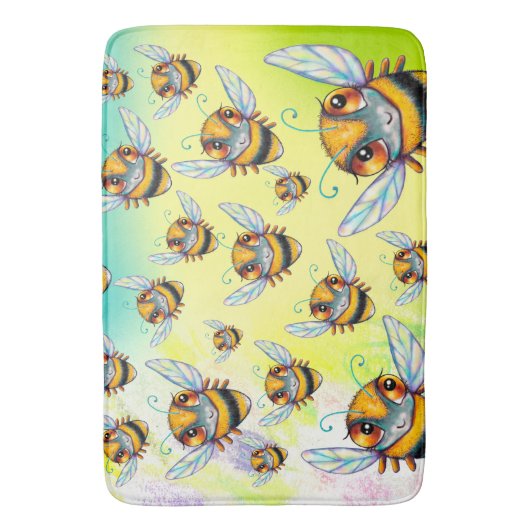 Bee Busy Bath Mat Badematte (Vorderseite Vertikal)