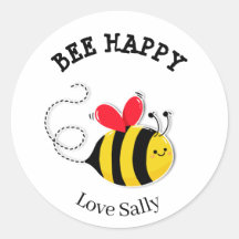 Bee Button Abzeichen Bee Happy