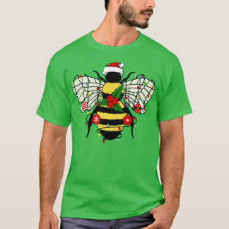 Bee Christmas Tree Xmas Lights Funny Bee Lover Chr T-Shirt