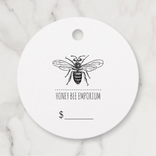 Bee Circle Logo-Preis Geschenkanhänger (Rückseite)