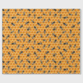 Bee Colony Golden Honeycomb Geschenkpapier (Flach)