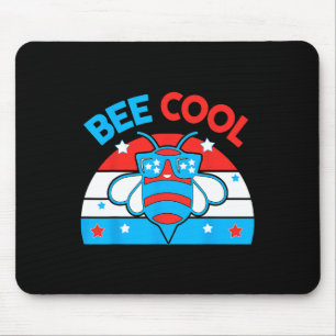 Bee Cool 4. Juli Rot Weiß Blau Amerikanischer Jung Mousepad