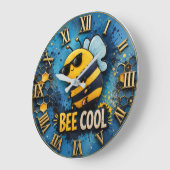 Bee Cool Funny Bee Große Wanduhr (Winkel)
