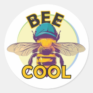 "Bee Cool" | Spaß und Trendy Runder Aufkleber