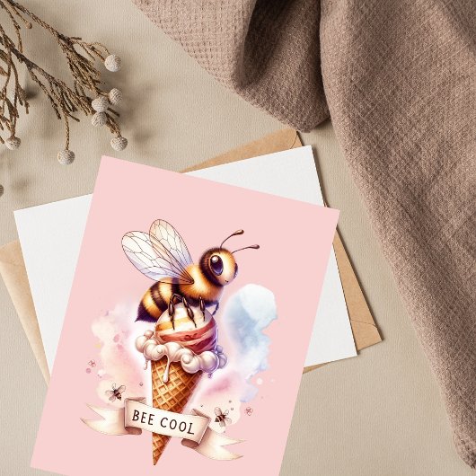 Bee Cool Whimsical Postkarte