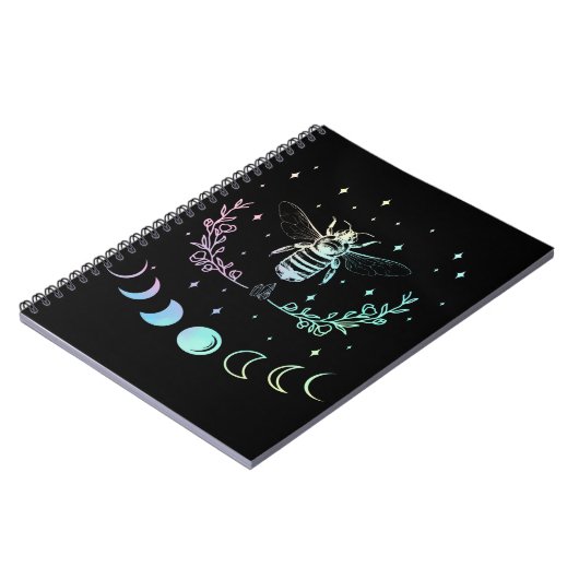 Bee Crescent Moon Wicca Pastel Goth Insect Hexy Notizblock (Linke Seite)