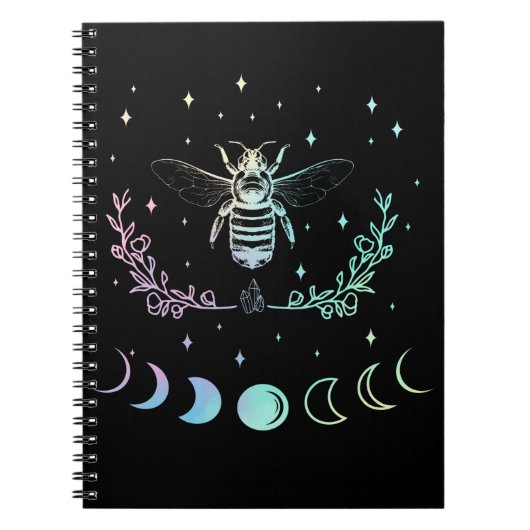 Bee Crescent Moon Wicca Pastel Goth Insect Hexy Notizblock (Vorderseite)