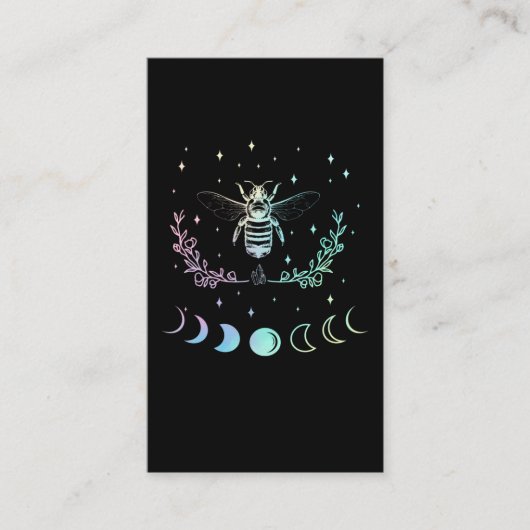 Bee Crescent Moon Wicca Pastel Goth Insect Hexy Visitenkarte (Vorderseite)