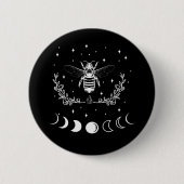 Bee Crescent Moon Witchcraft Wicca Goth Insect Button (Vorderseite)